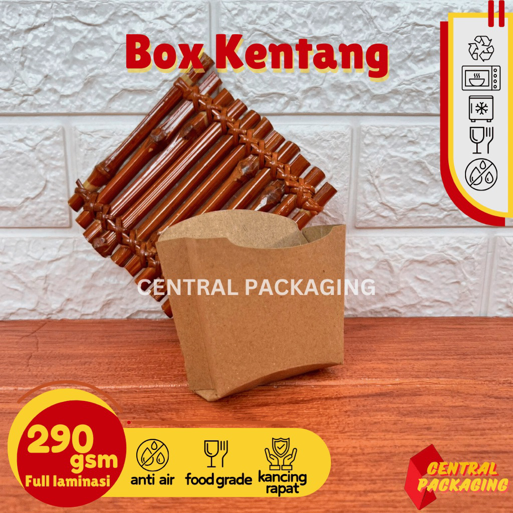 Box Kentang Goreng Jajanan Laminasi 290 gsm / Box Snack Gorengan Tahu Goreng Snack Jajanan Murah Eko