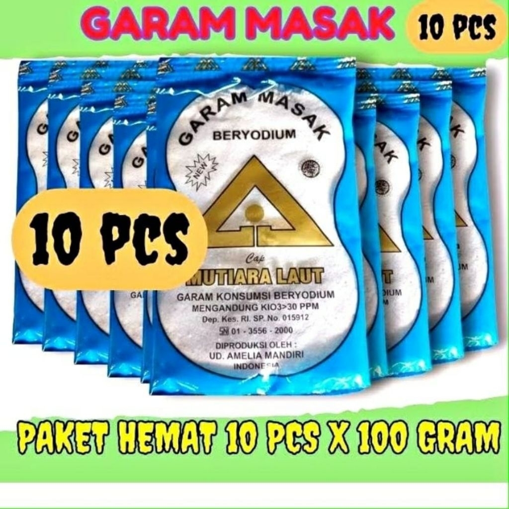 

10 Pcs Garam Masak Halus Beryoudium / Garam Masak Dapur Beryoudium 100gr
