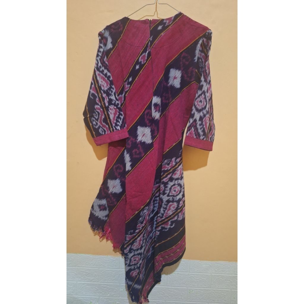 Tunik tenun troso asimetris preloved