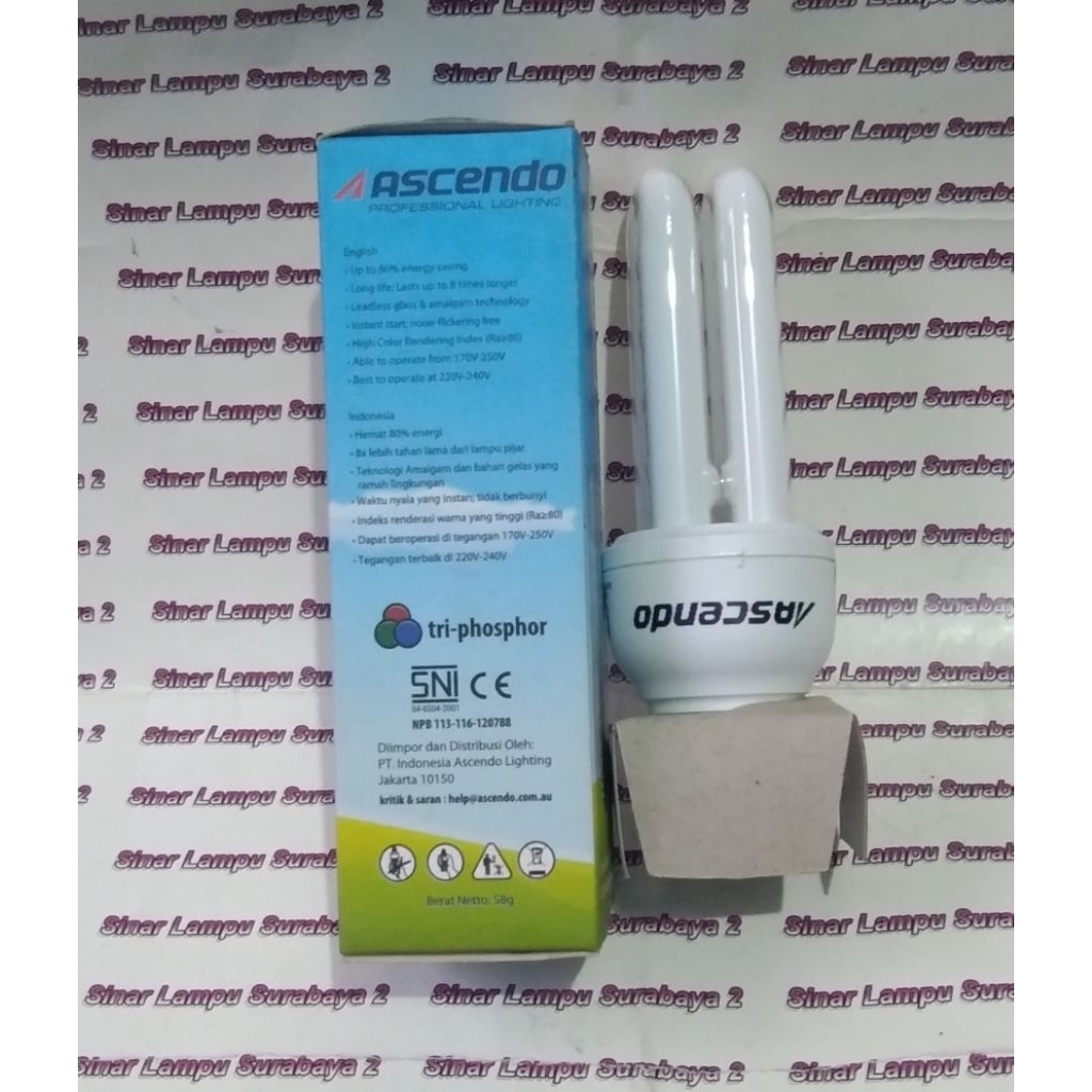 Lampu Ascendo 8 Watt putih super terang
