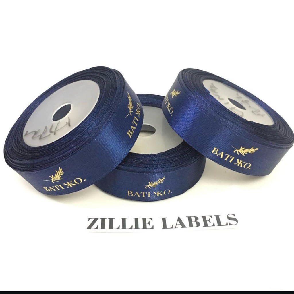 

Pita Satin custom untuk label hijab / pita labels untuk hampers / pita custom untuk baju