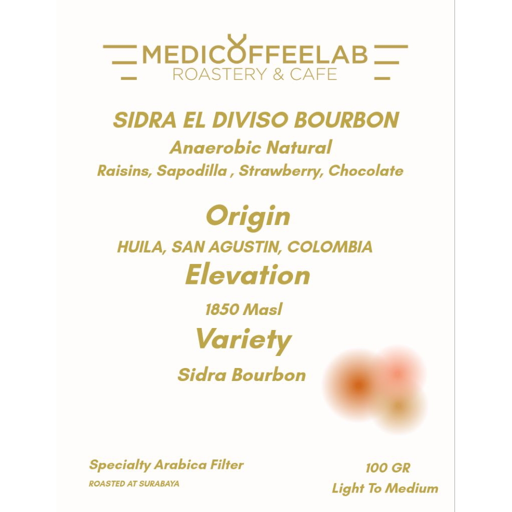 

KOPI ARABIKA SPECIALTY COLOMBIA SIDRA BOURBON NATURAL ANAEROB/ KOPI V60/ ARABICA/ 100GR