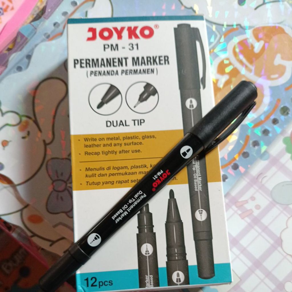 

spidol permanen joyko dua mata harga satuan
