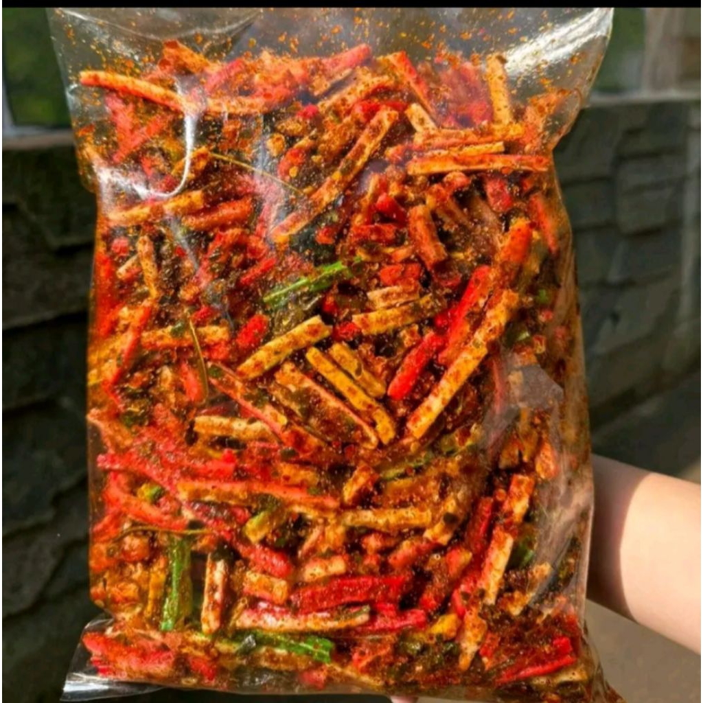 

Kerupuk beton/kerupuk jaat pedas daun jeruk ukuran 500 gram