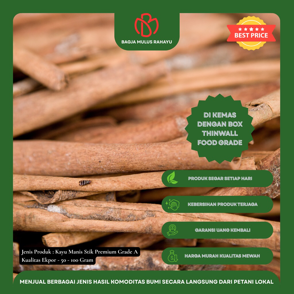 

Kayu Manis Premium GRADE A - 50 / 100 Gram