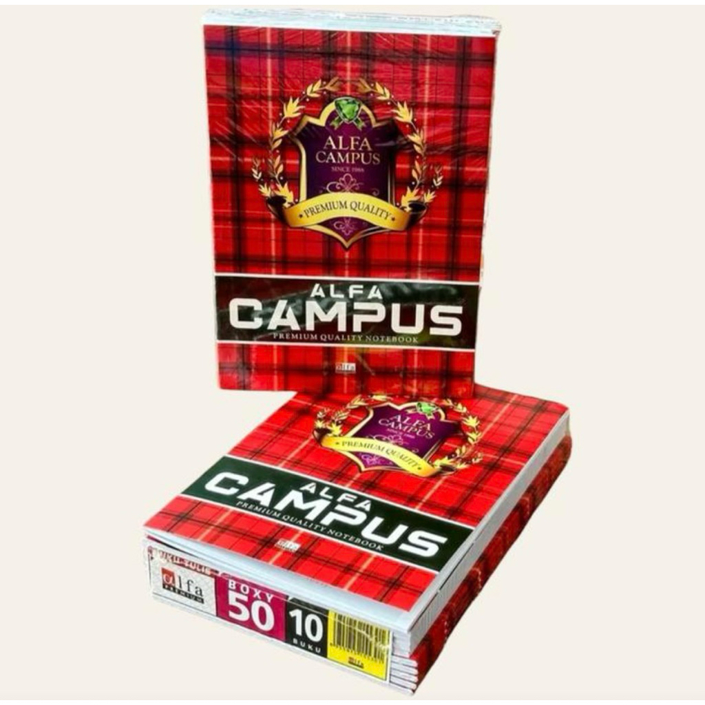 

1 pak Buku Tulis Alfa Campus 50 lembar(10buku)