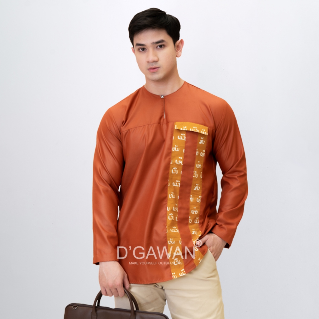 DGAWAN Original SWARRA Kurta Atasan Pria Kemeja Muslim Kekinian Batik Cap Handmade