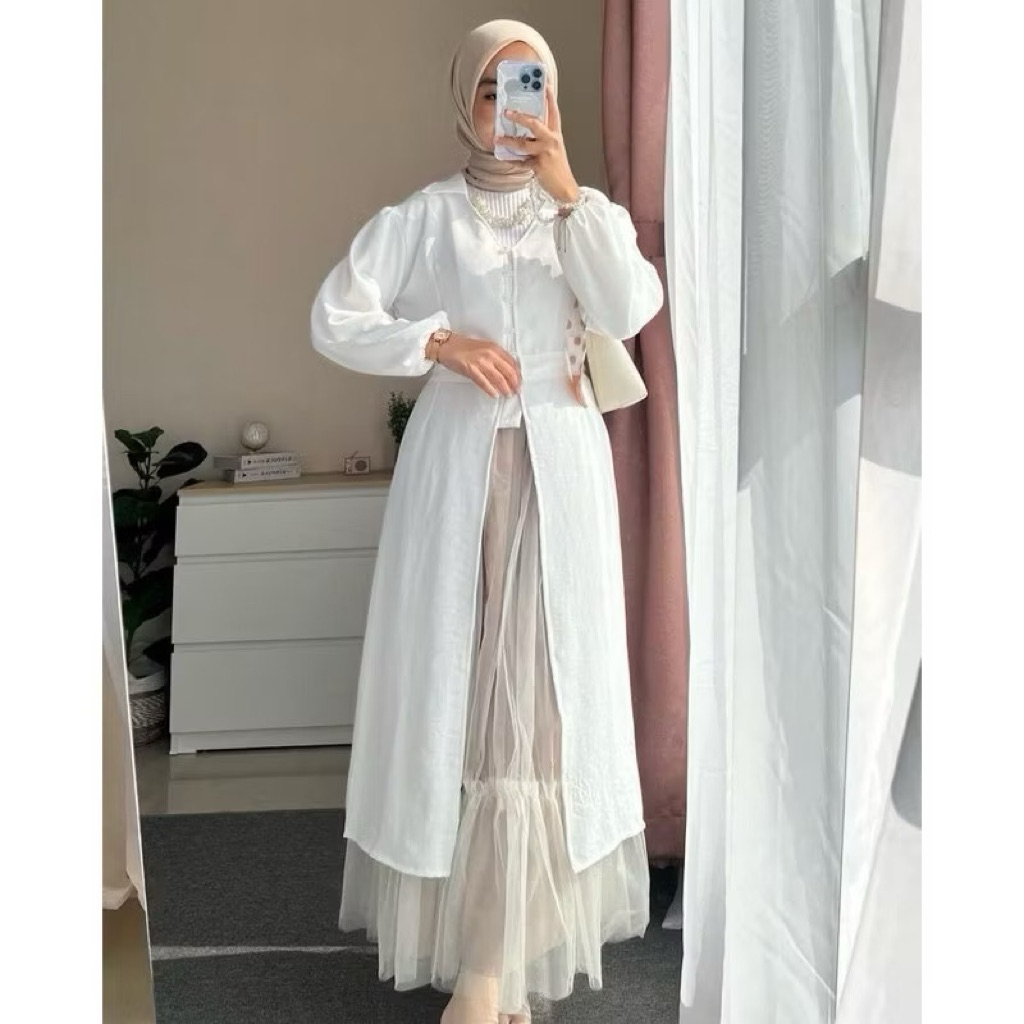 Serana Ofc - Ayrin Tunik - tunik karet belakang - outer terbaru - outer korean style - tunik korean 