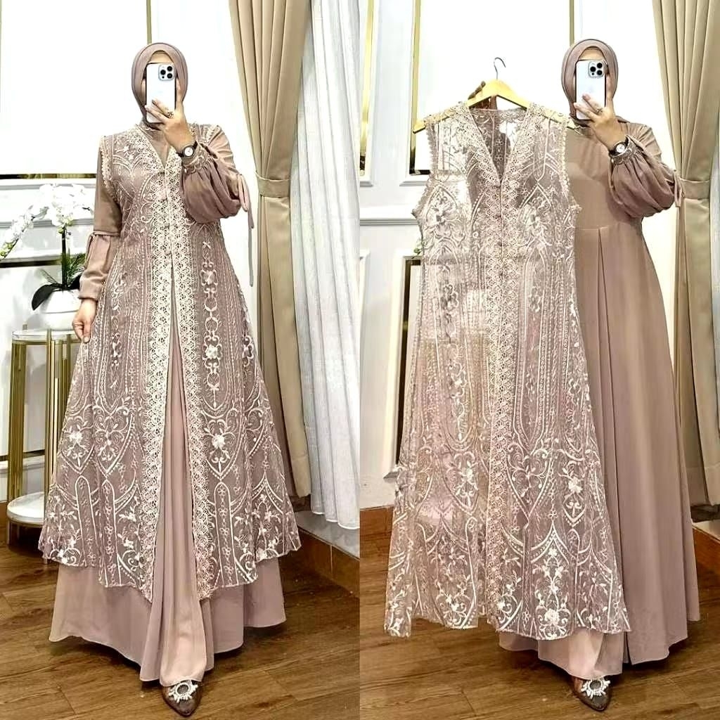 NAURA DRESS BRUKAT CERUTY BABYDOLL FULL FURING