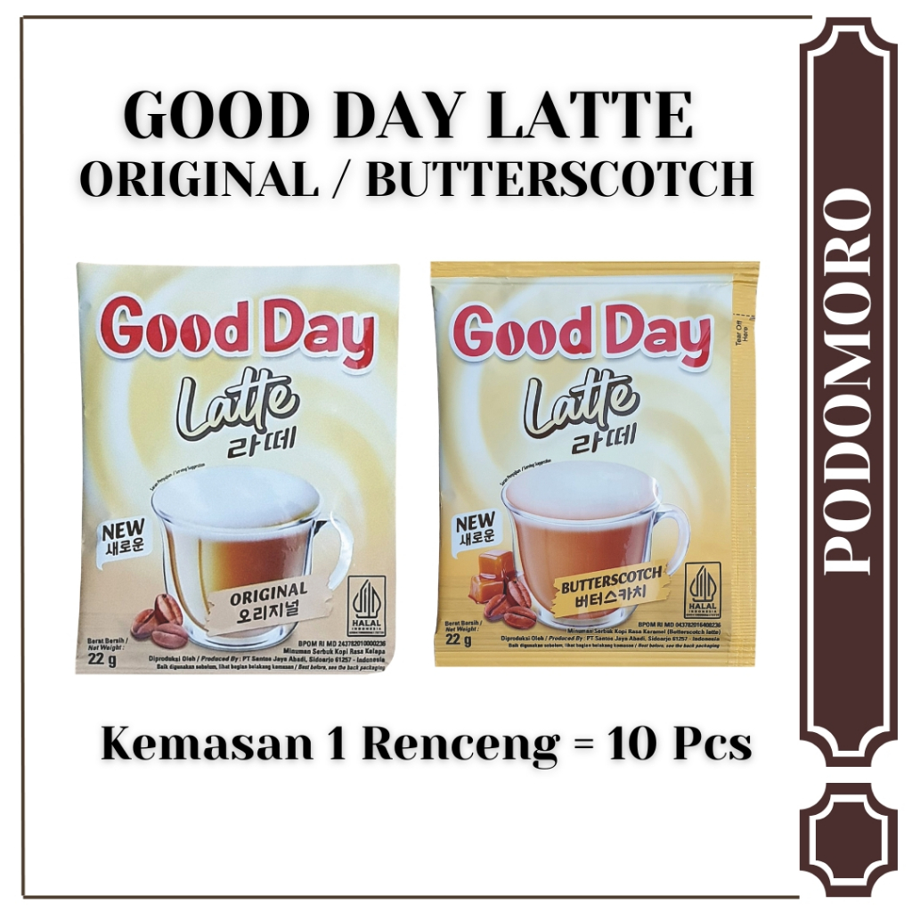 

Good Day Latte Original/Butterscotch Kemasan 10 Pcs