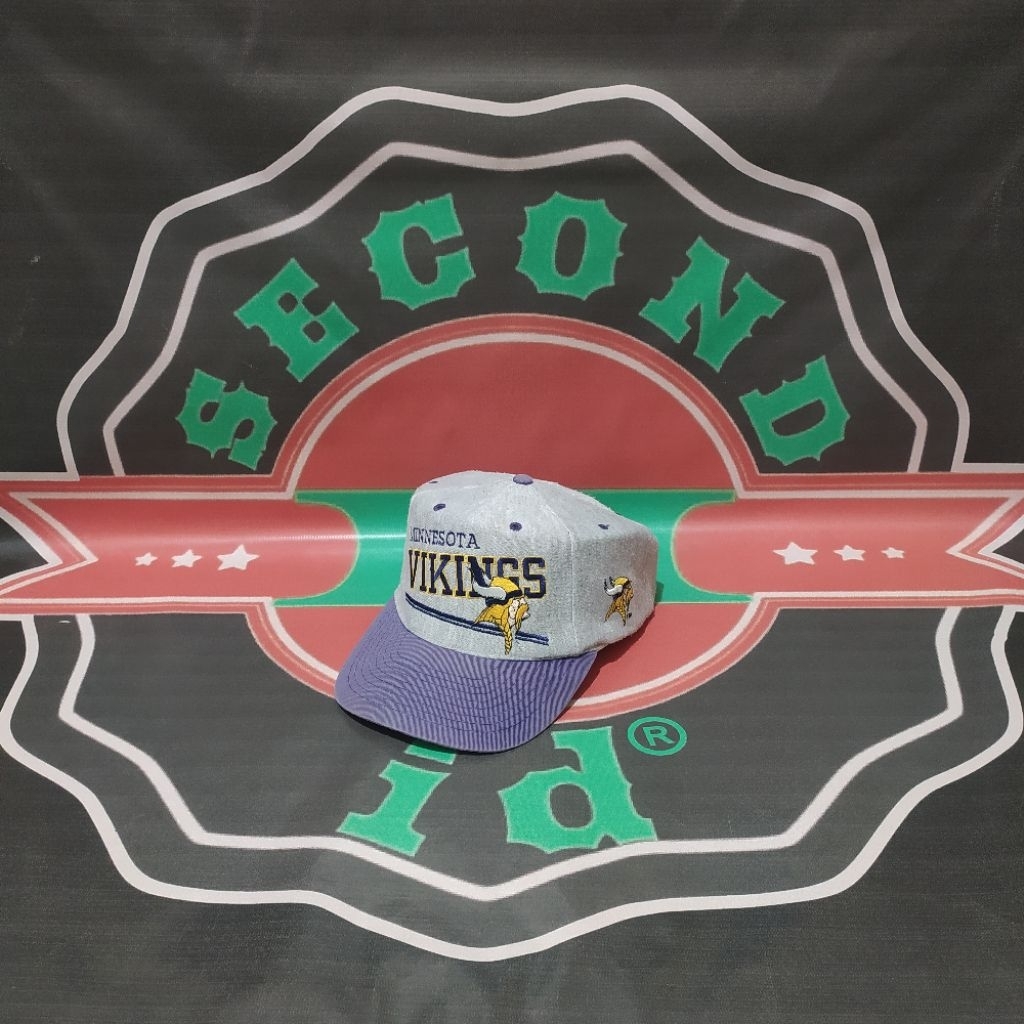 topi caps vintage nfl 90's blockhead Minnesota Vikings by amcap