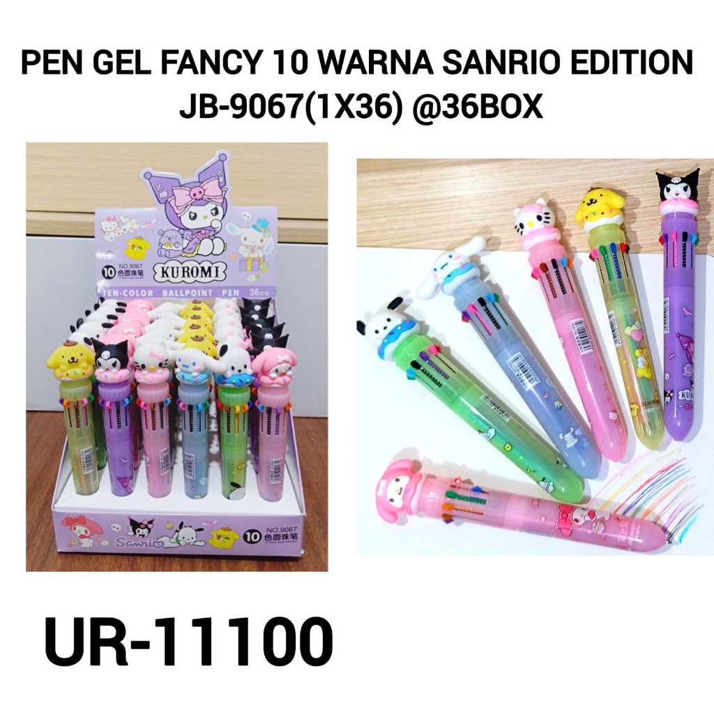 

Pena Mekanik Karakter Kartun Pulpen 10 Warna Lucu 3D Doll Bolpen Gen Tinta Donat Animasi