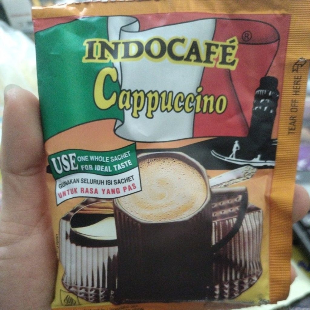 

DISKON 10% min.70rb Indocafe Cappuccino isi 10 @25gr