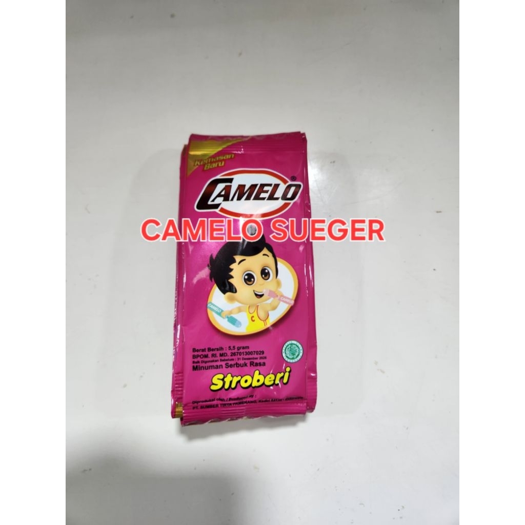 

Minuman Bubuk Camelo Rasa Stroberi - 24 Renteng isi 240Pcs harga murah