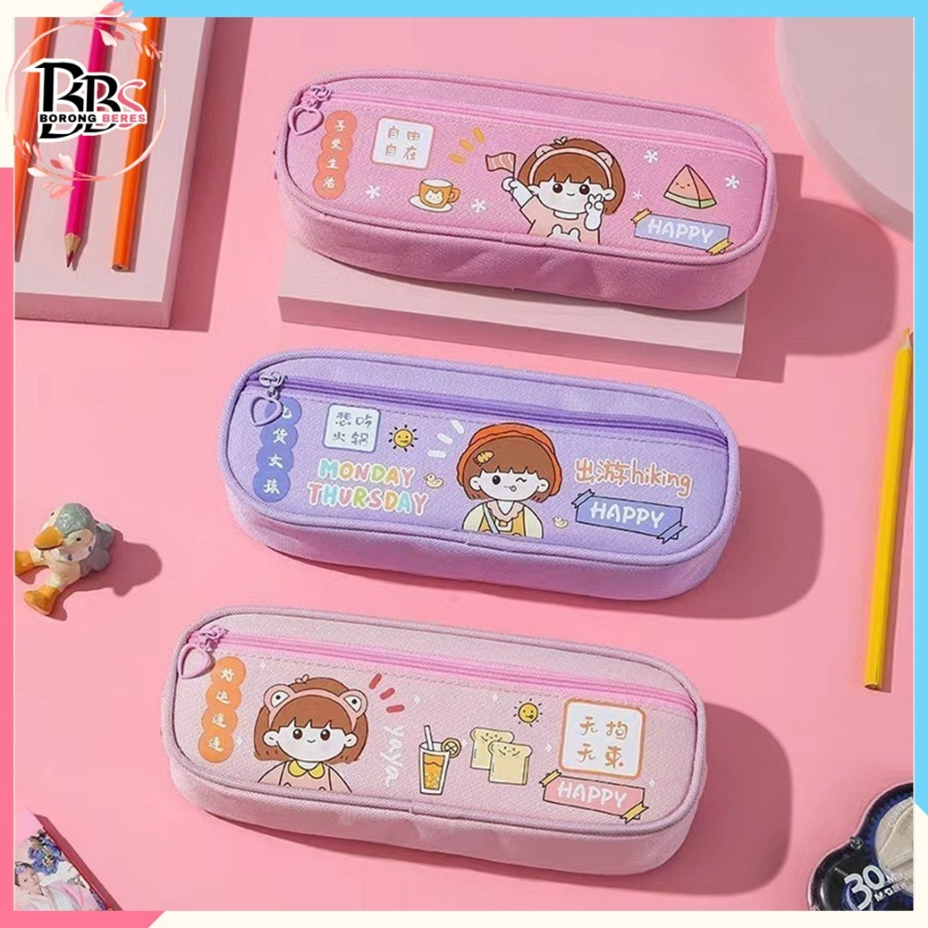 

BORES Tempat Pensil 2 Resleting Karakter Kartun Kapasitas Besar Kotak Pensil Anak Perempuan Tempat Pensil Lucu Kotak Pensil Serbaguna Tempat Alat Tulis Perlengkapan Sekolah Dua Sisi Resleting