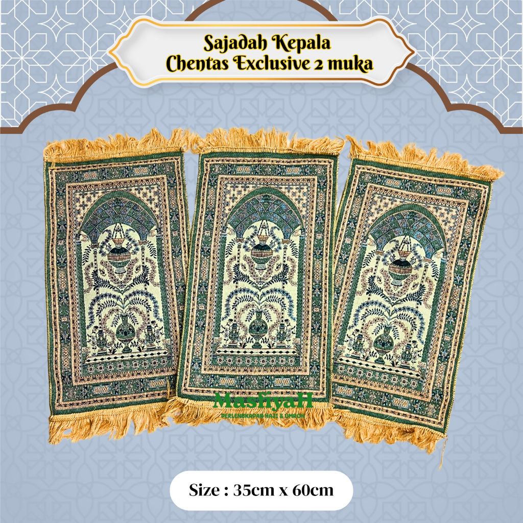 SAJADAH KEPALA 2 MUKA SAJADAH CHENTAS EXCLUSIVE SAJADAH MINI SAJADAH TRAVEL SAJADAH KECIL HAMPERS SO
