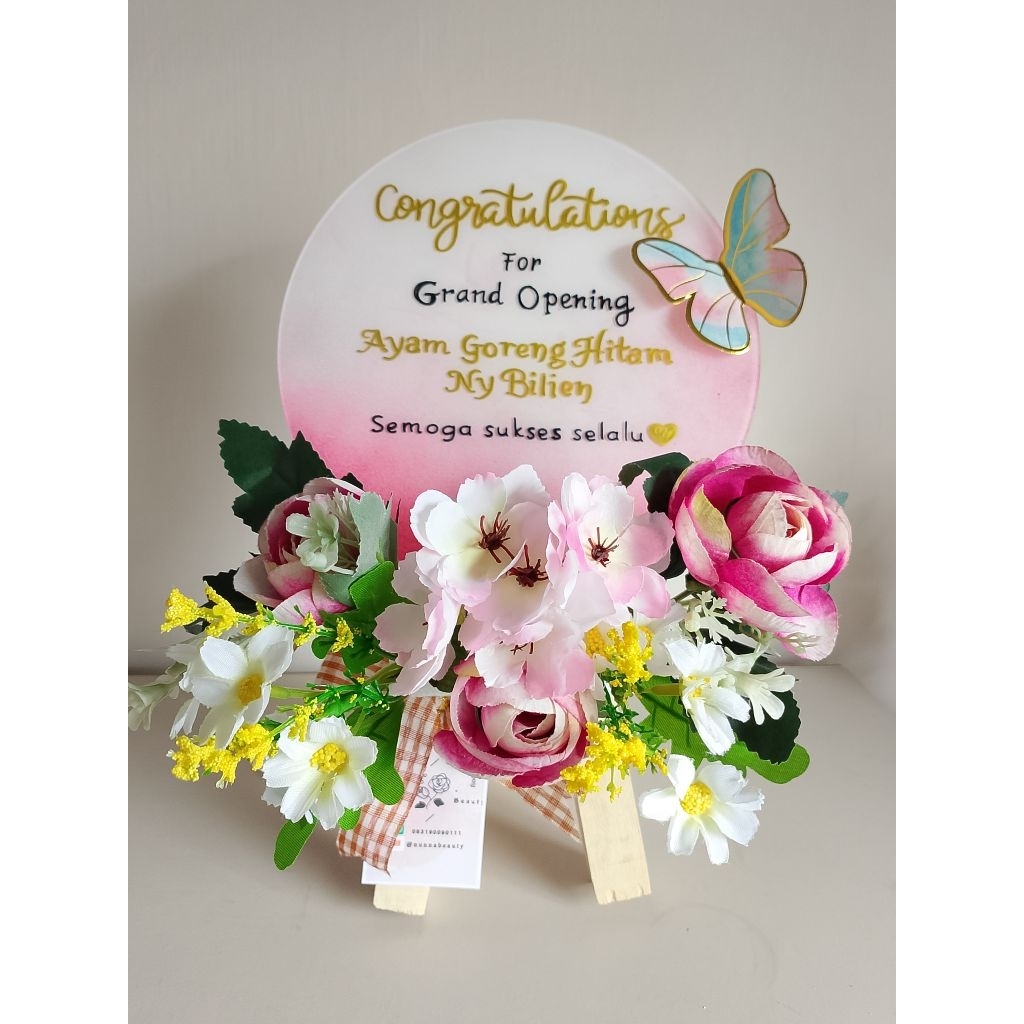 

[ Ready Instan , Tidak P.O ] Papan Akrilik Meja Size S full bunga (ukuran 35cm x 20cm)