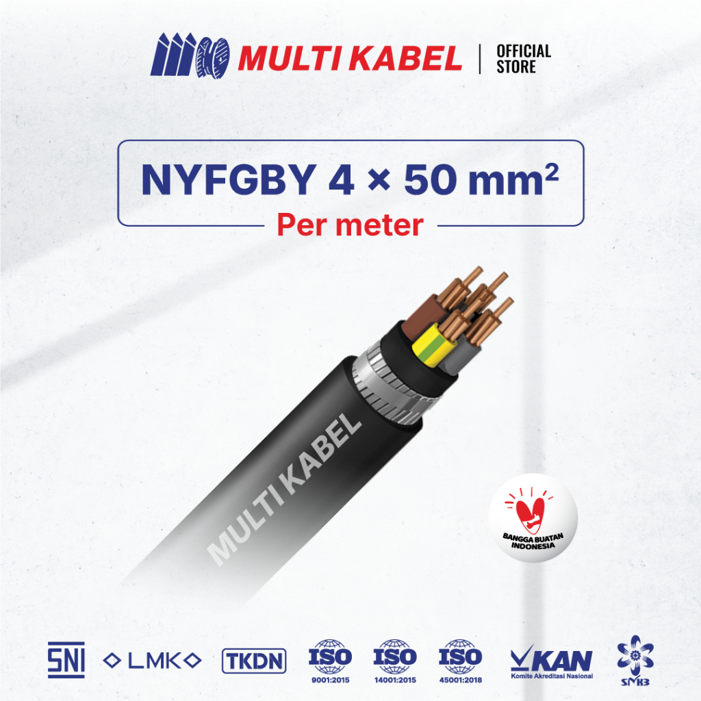 MULTI KABEL-NYFGbY 4x50 mm² -Hitam-Permeter