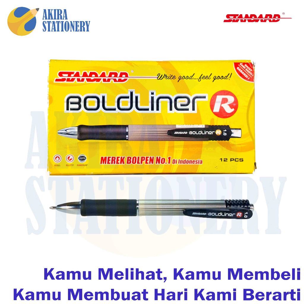 

Pulpen STANDARD BoldLiner R Cetek 1.0 mm Warna Hitam - Biru / Signature Pen Bold Liner Black -Blue 1.0mm / BallPoint / Ballpen PAK ( 12 PCS )