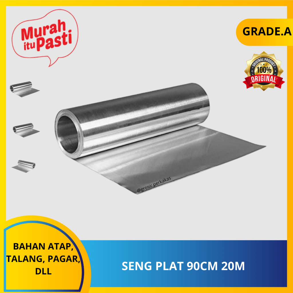 SENG PLAT 90CM20M - roll an. seng talang polos galvalum per 1 roll tinggi 90cm. [A][#SENG PLAT]
