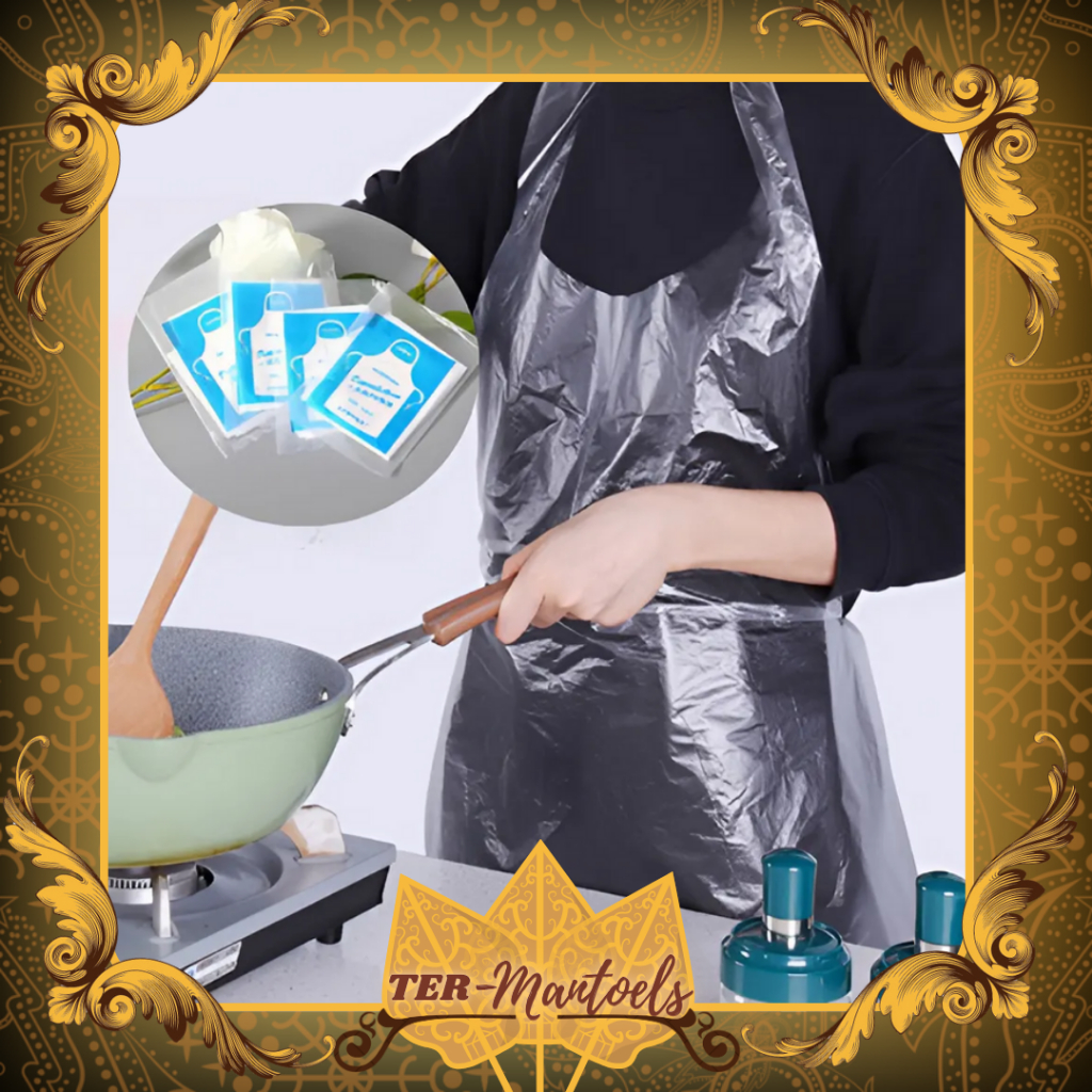 Apron Celemek Plastik Bening Disposable / Celemek Plastik Transparan / Apron Masak