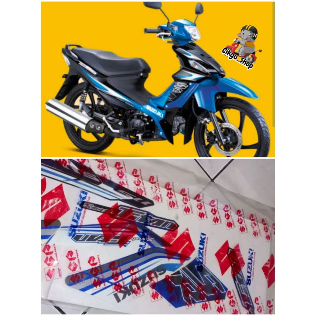 Striping List Body Suzuki Smash Titan SR CW 2012 Marine Blue Titan Black,  Biru Hitam, Original SGP 
