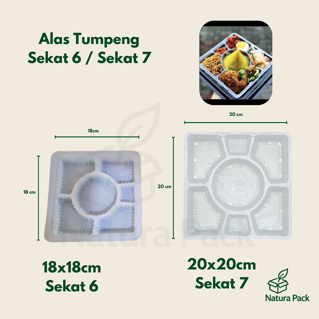 [50 PCS] Mika Alas Tumpeng Sekat 6 / 7 – Ukuran 18x18 & 20x20 cm