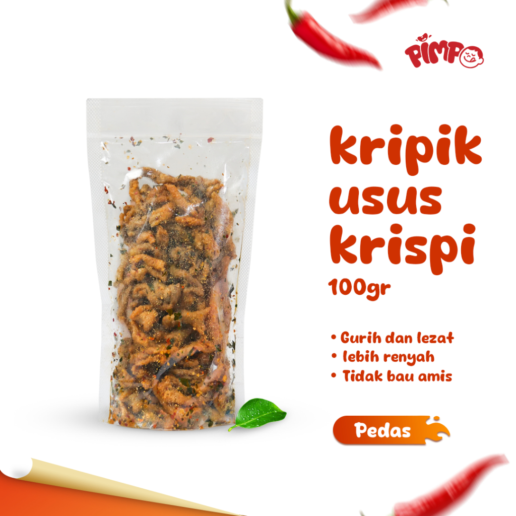 

Pimpo Kripik Usus Crispy 100gr – Snack Usus Ayam Pedas Daun Jeruk Renyah
