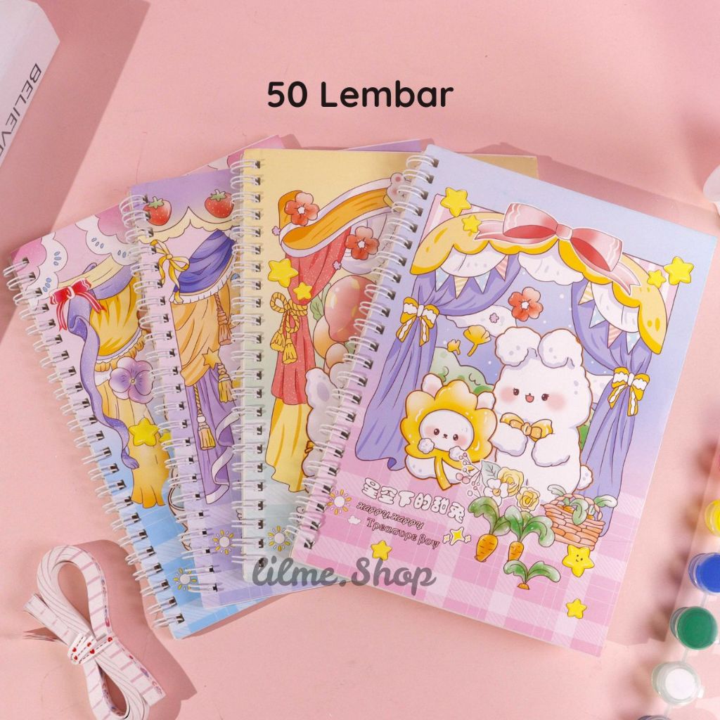 

Buku Notebook Spiral Karakter Bunny Tea Cup Lucu / Buku Catatan Tulis Bergaris Sekolah Anak A5