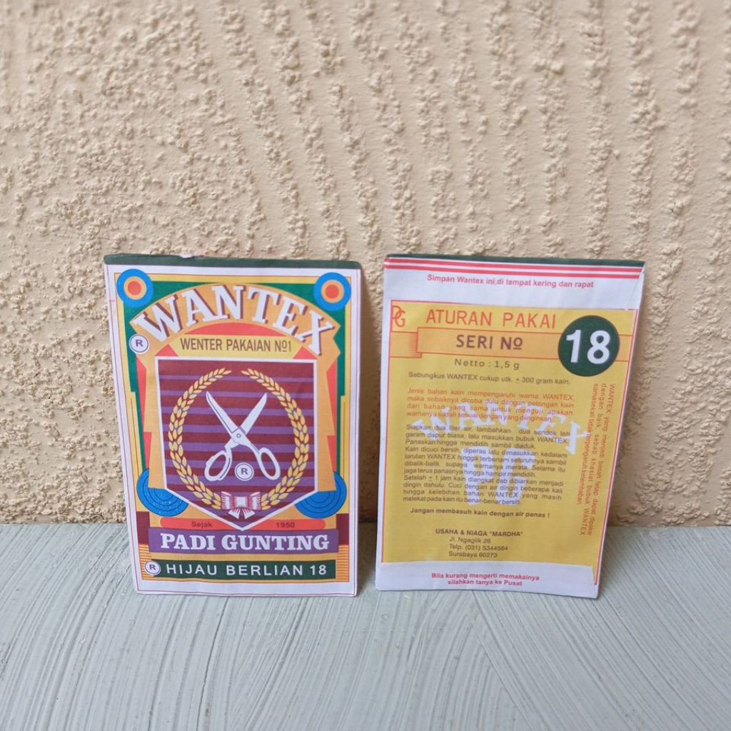 

Pewarna Pakaian No. 1 Wantex Padi Gunting