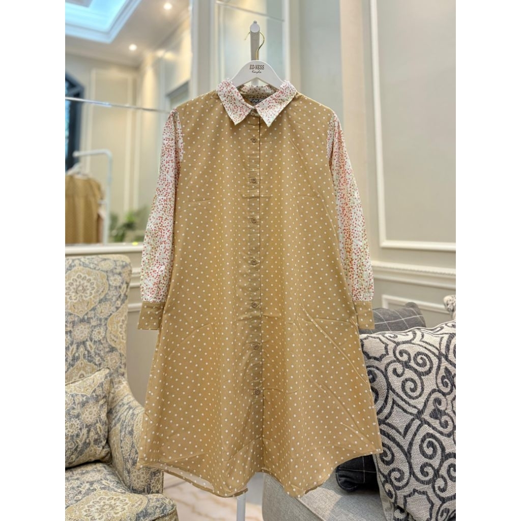 Kemeja Tunik Katun jepang motif siang malam ori By Edness kayla