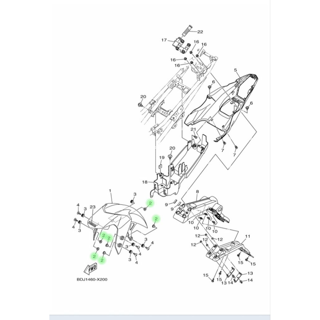 Collar Bosh Bos Spakbor Depan Yamaha R15 R 15 Original 90387-068T1