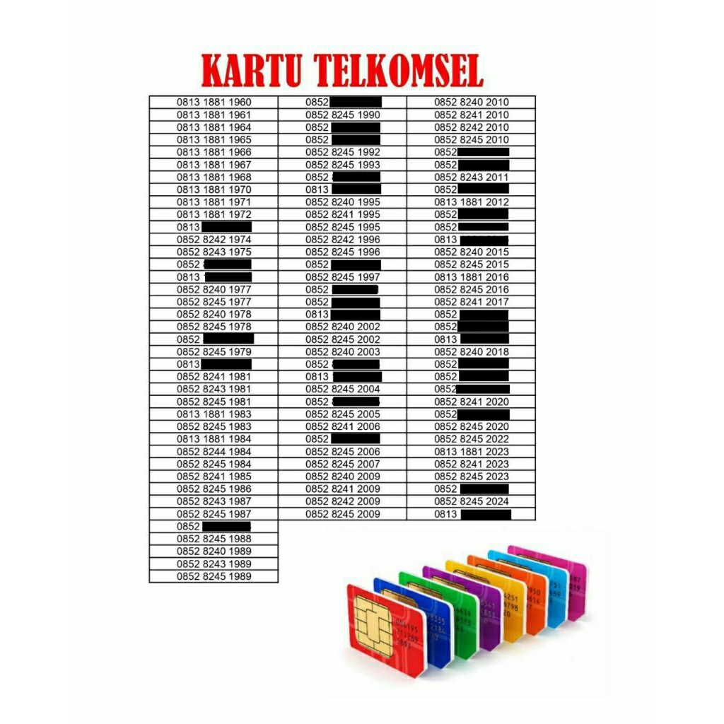 Kartu Telkomsel seri Tahun