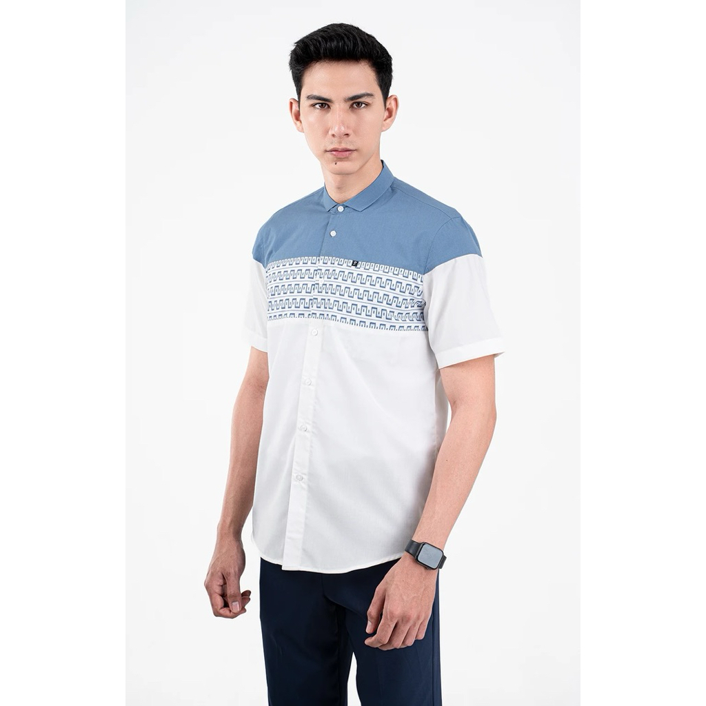 Fadkhera BAJU KOKO PRIA DEWASA ELZAN PUTIH (PENDEK LENGAN )