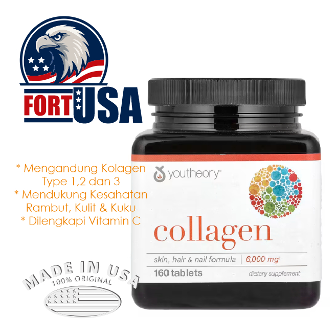 Youtheory Collagen – Suplemen Kolagen Lengkap 160 Tablet
