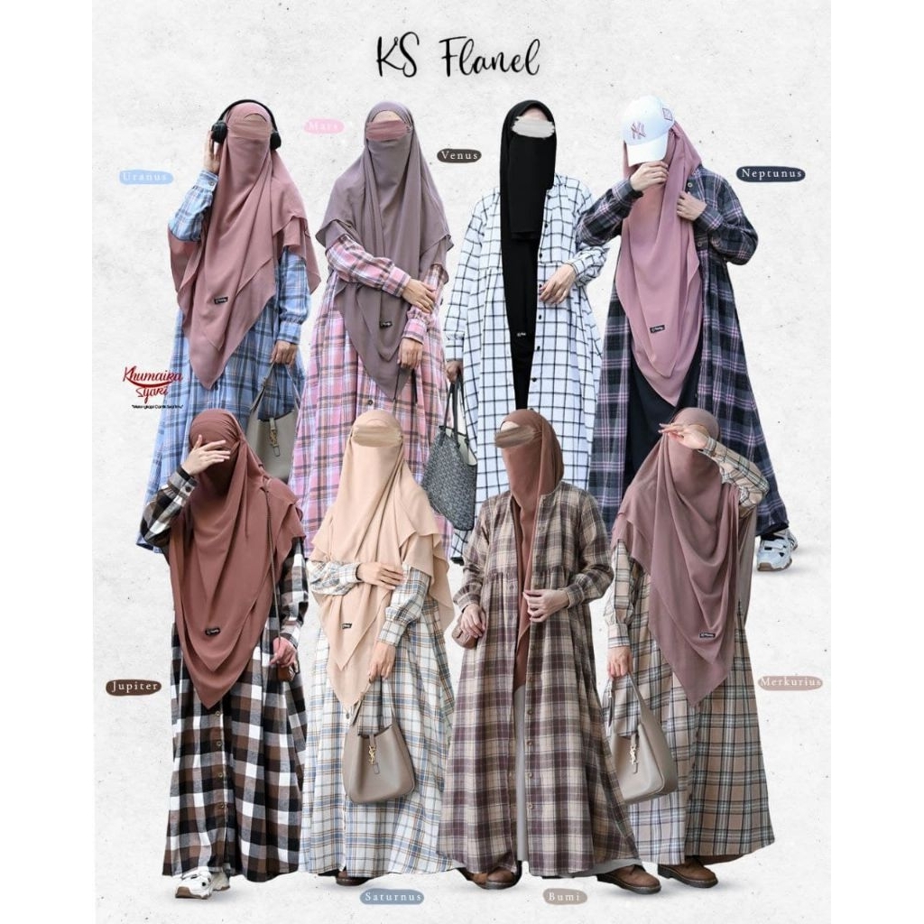 KS FLANEL PLANET by KHUMAIRA SYAR'I GAMIS OUTER FLANEL