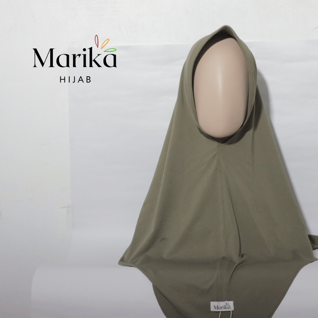 Hijab Bergo PAD Daily Instan - Hijau Zaitun by Marika Hijab
