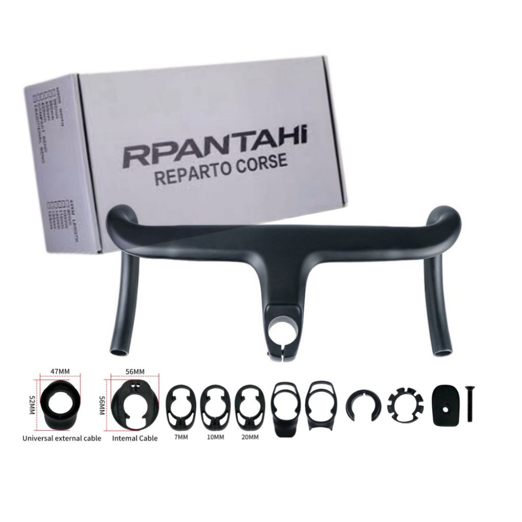 Integrated Handlebar Rpantahi RoadBike Dropbar Carbon Ultralight Internal Cable Route Clean