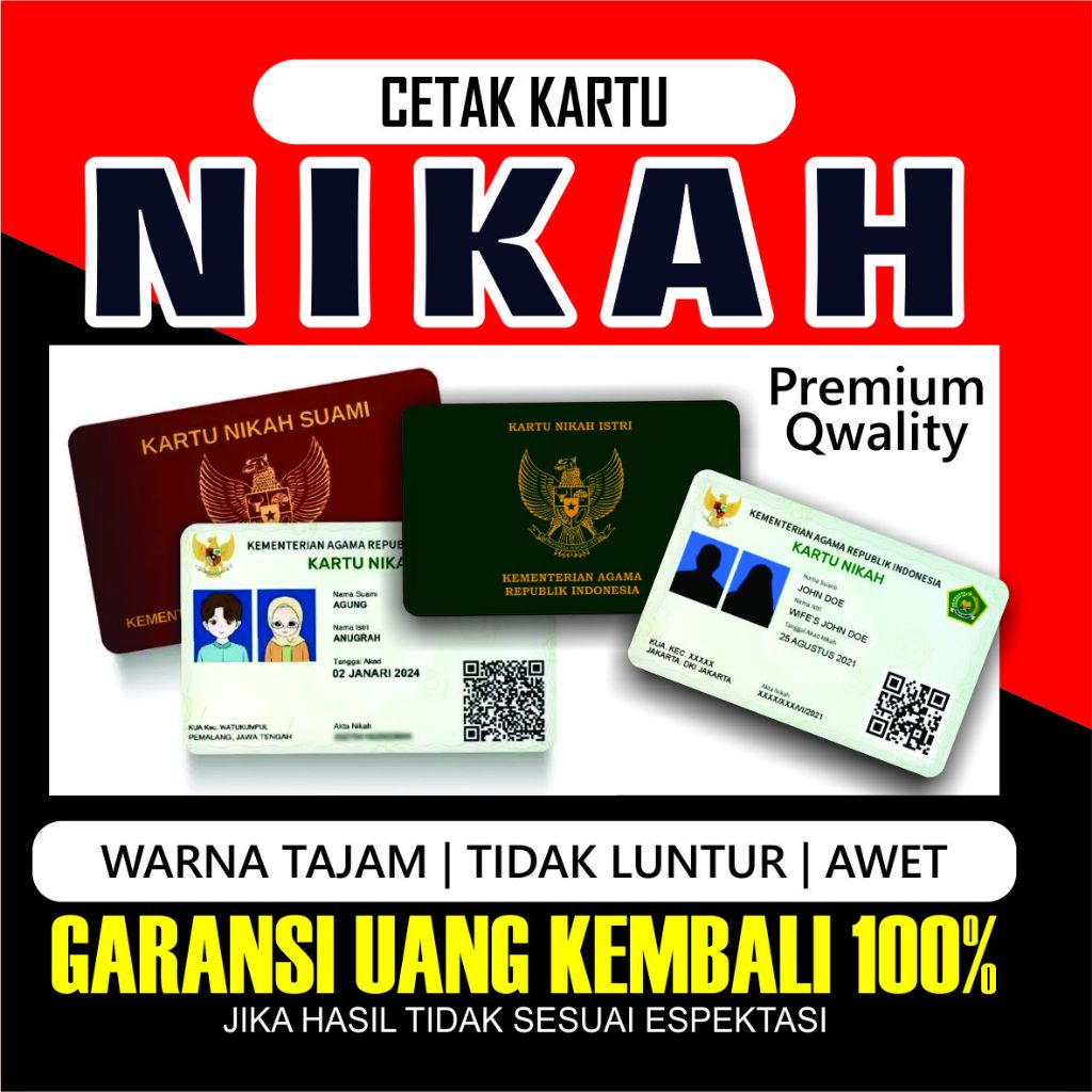 

Cetakk Kartu Wedding Nikah 1 HARI JADI Bahan PVC ID Card