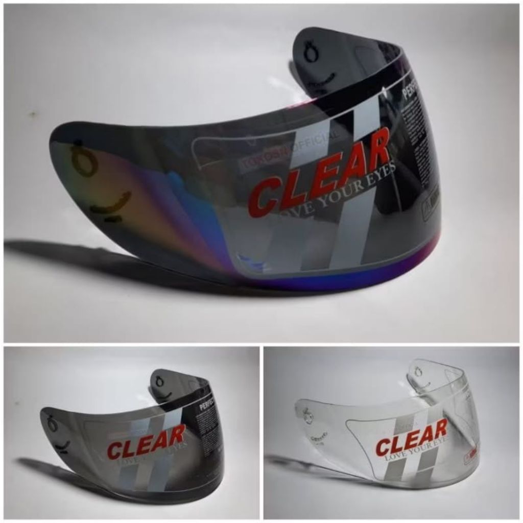 Visor kaca helm kyt rc 7 R10 warna putih original merk clear