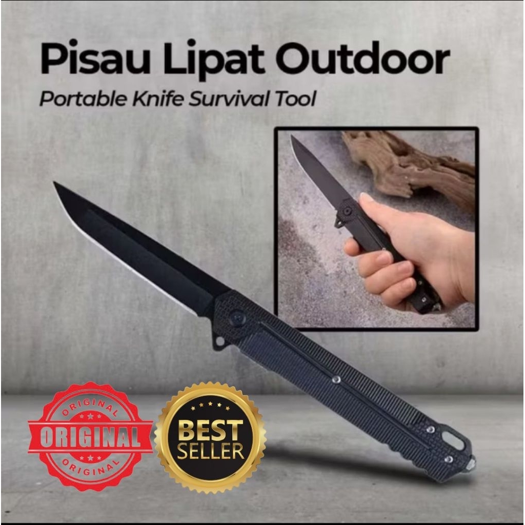 Pisau Lipat pisau dapur Outdoor Portable Knife Survival Tool pemecah kaca knifezer ORIGINAL