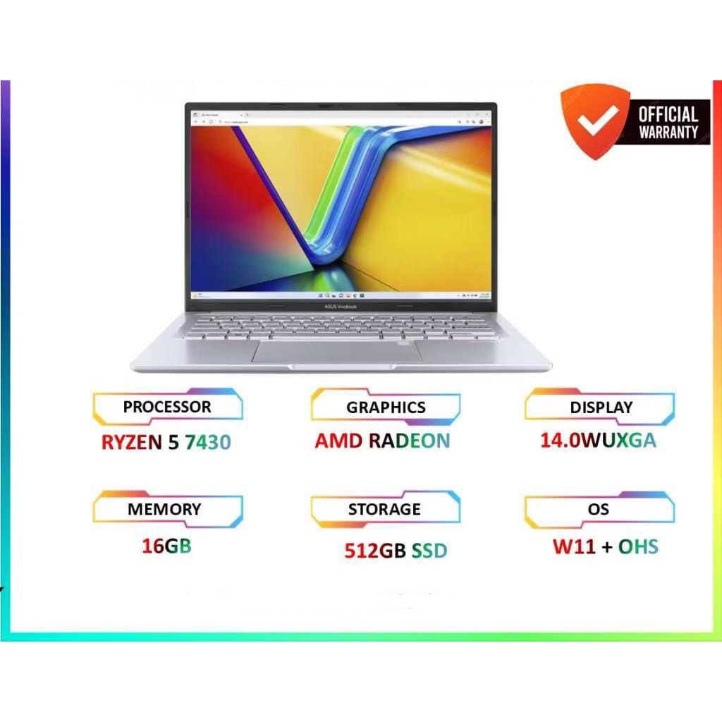 ASUS VIVOBOOK 14 M1405YA RYZEN 5 7430 16GB 512SSD W11+OHS