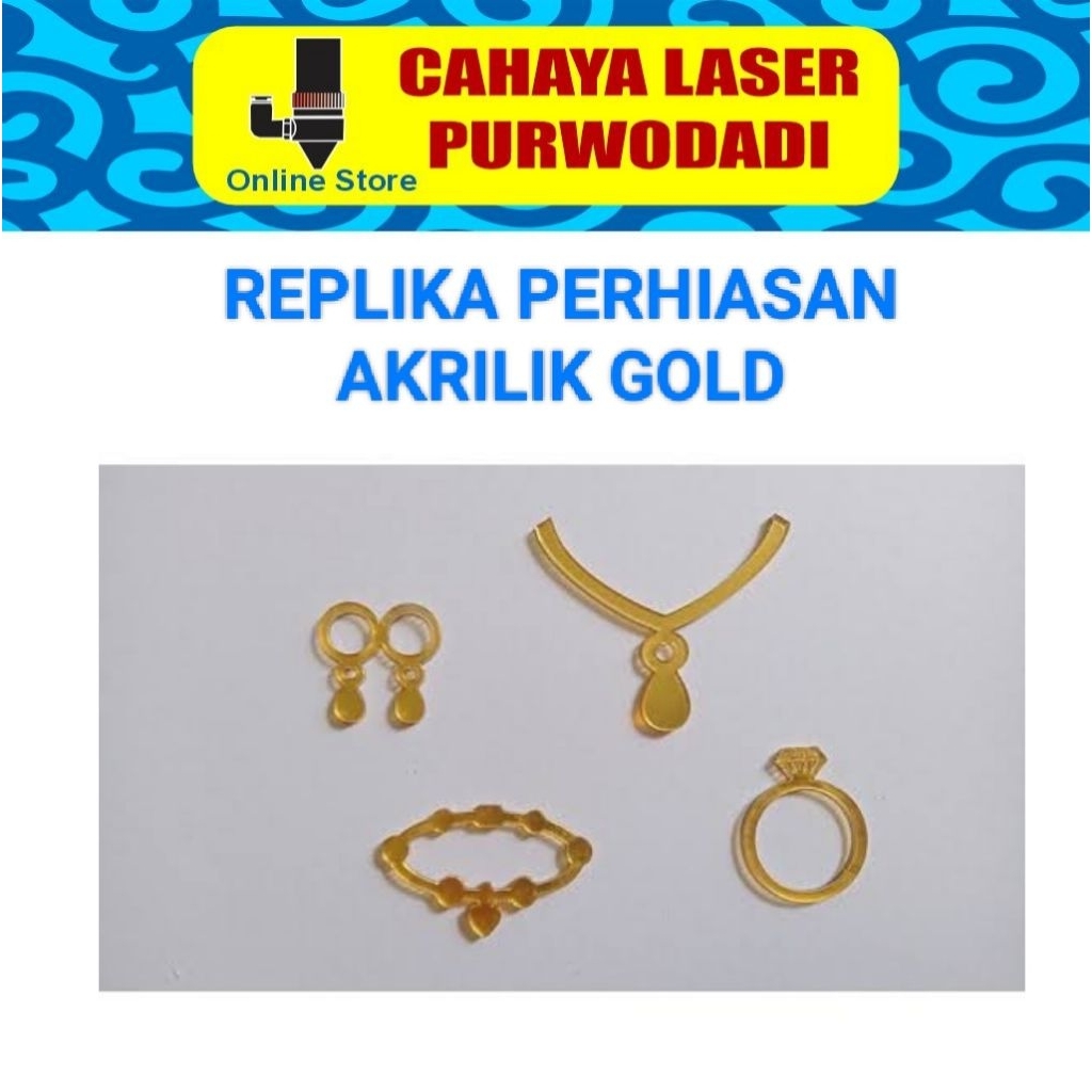Replika perhiasan seserahan satu set / set perhiasan replika seserahan / set akrilik kalung emas