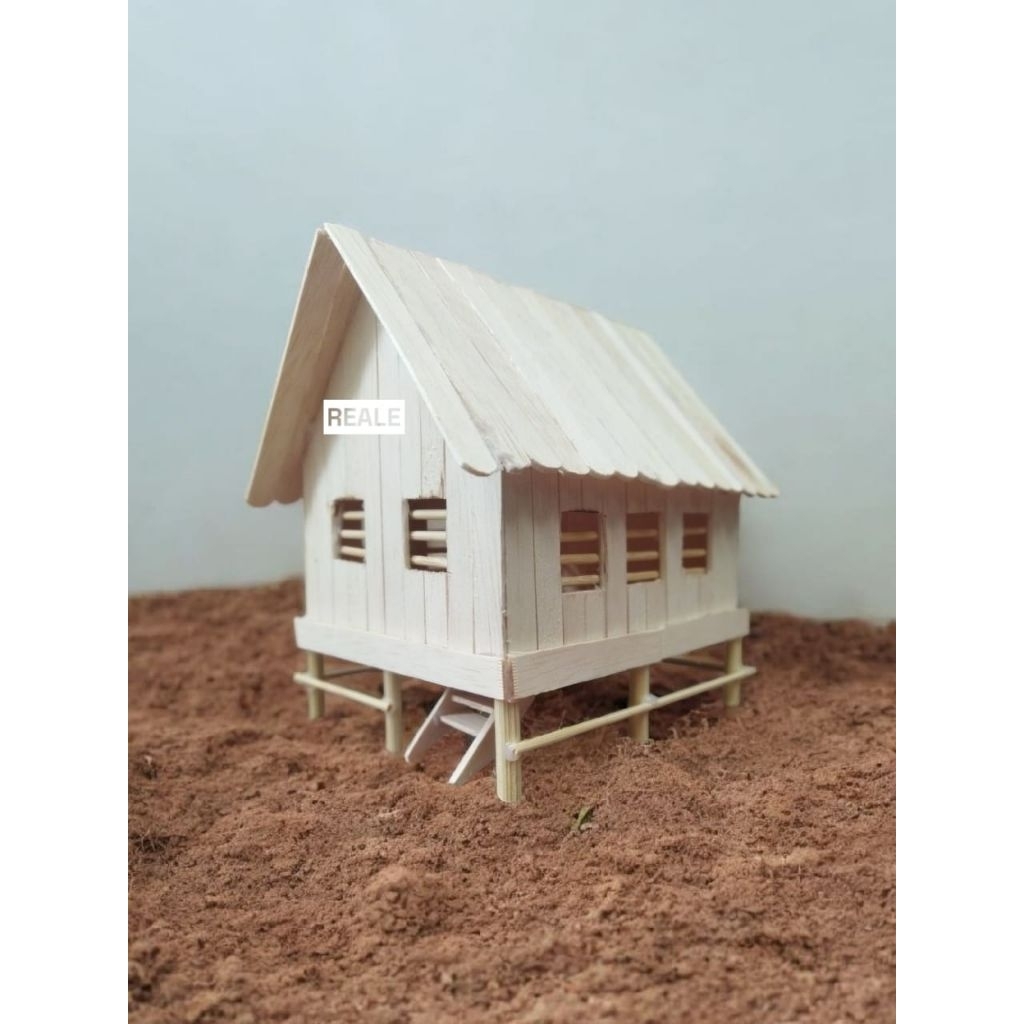 miniatur rumah adat aceh stik eskrim LED