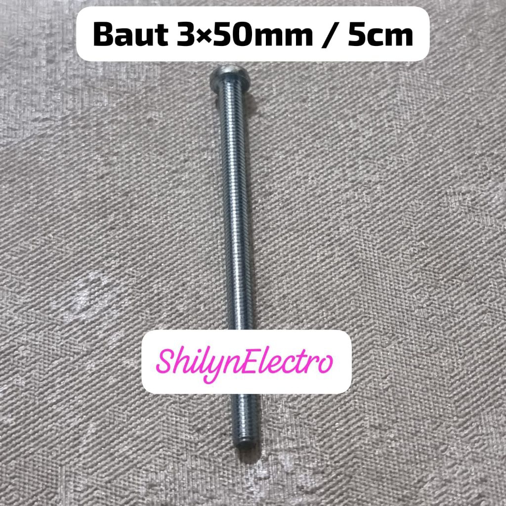 BAUT + MUR 3X50MM PANJANG 5CM BAUT JP M3 3MM X 50MM