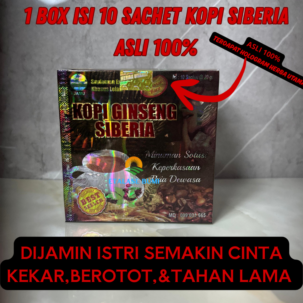 Kopi Ginseng Siberia 1 Box ISI 10 SACHET ORIGINAL 100% BISA BAYAR DITEMPAT