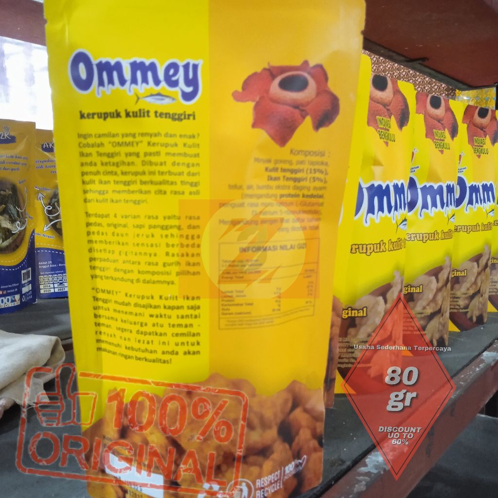 

OMMEY 80gr Kerupuk Kulit Tenggiri Camilan Khas Bengkulu
