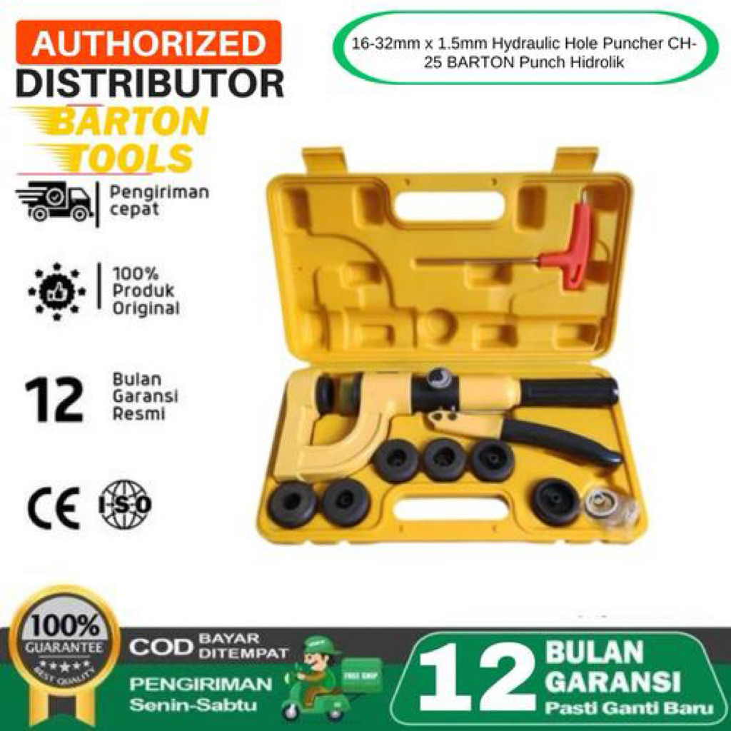 

16-32mm x 1.5mm Hydraulic Hole Puncher CH-25 BARTON Punch Hidrolik