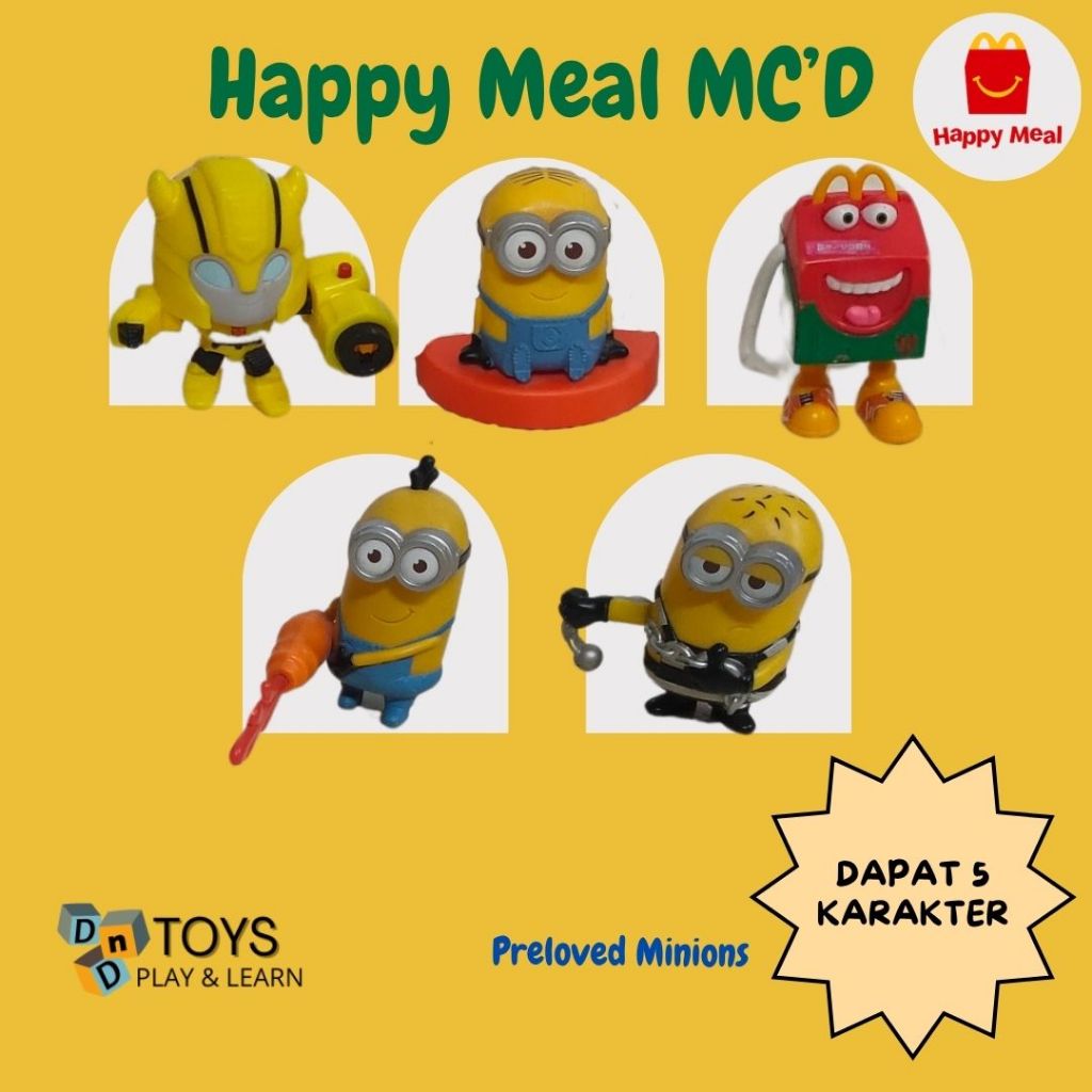 Mainan Anak Preloved Happy Meal Karakter Minion Minions Robot MCD French Fries Lucu Unik Figure Mini