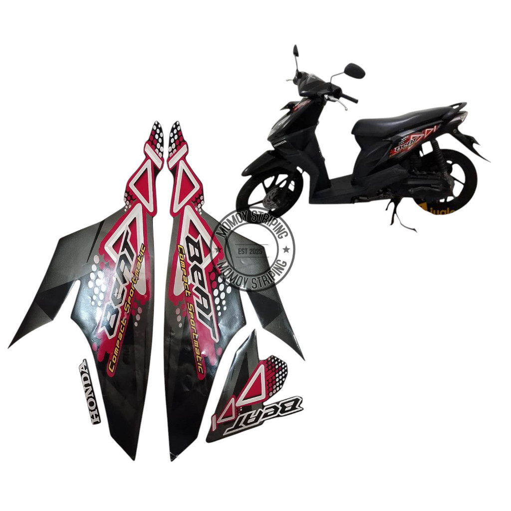 STIKER STRIPING BEAT CARBU 2010 HITAM